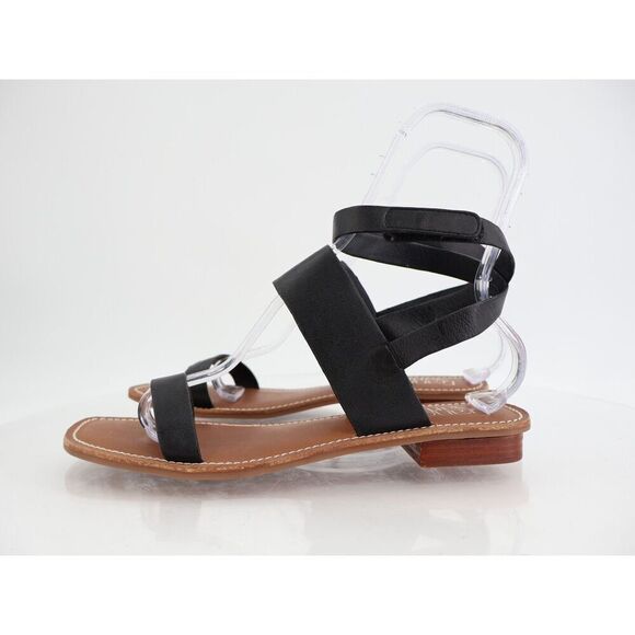 Franco Sarto Womens Tanara Leather Sandal Black Size 11M Ankle Wrap Gladiator - Picture 4 of 13